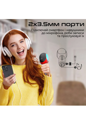 Мікрофон для караоке Promate VocalMic Bluetooth LED Red