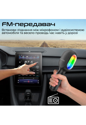 Мікрофон для караоке Promate VocalMic Bluetooth LED Black