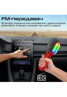 Мікрофон для караоке Promate VocalMic Bluetooth LED Red