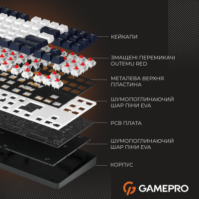 Клавіатура GamePro Genesis Metallic MK110B Outemu Red Swithes USB Black