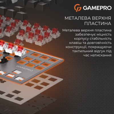 Клавіатура GamePro Genesis Joker MK124G Outemu Red Swithes USB Gray