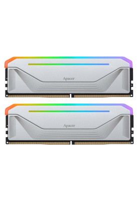 Модуль пам`ятi DDR5 2x16GB/5200 Apacer NOX RGB Silver (AH5U32G52C522NWAA-2)