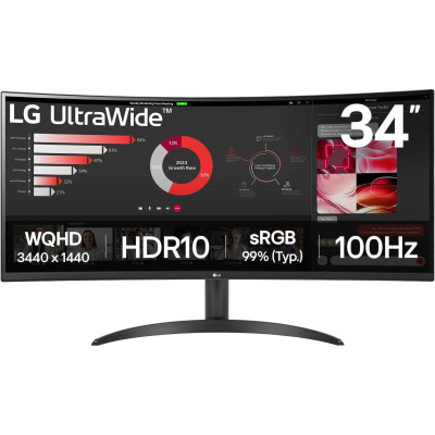 Монітор LG 34` UltraWide 34WR50QK-B IPS Black 100Hz Curved