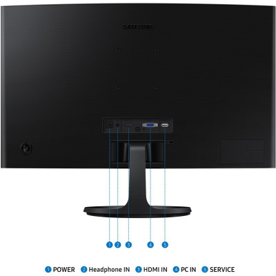 Монiтор Samsung 24" Essential S3 LS24D360 (LS24D360GAIXUA) VA Black Curved 100Hz