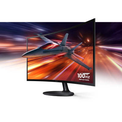 Монiтор Samsung 24" Essential S3 LS24D360 (LS24D360GAIXUA) VA Black Curved 100Hz