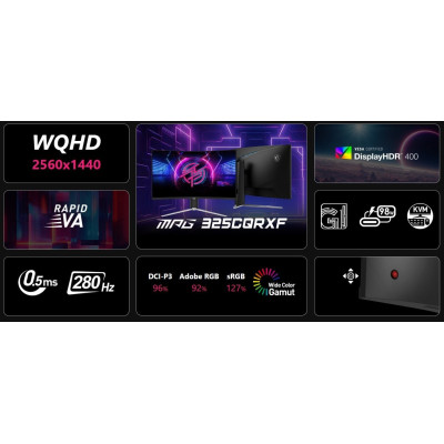Монітор MSI 31.5" MPG 325CQRXF VA Black Curved 280Hz