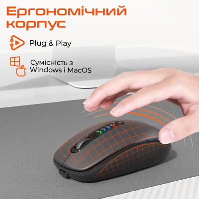 Миша бездротова Meetion BTM100R Black/Steel Gray (MT-BTM100R-A)