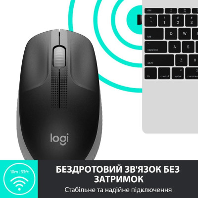 Миша бездротова Logitech M190 Wireless Mid Grey (910-005906) Миша бездротова Logitech M190 Wireless Mid Grey (910-005906)