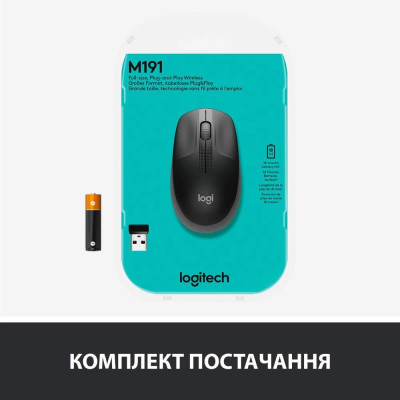 Миша бездротова Logitech M190 Wireless Mid Grey (910-005906) Миша бездротова Logitech M190 Wireless Mid Grey (910-005906)