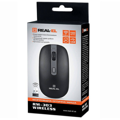 Миша бездротова REAL-EL RM-303 Black/Grey Миша бездротова REAL-EL RM-303 Black/Grey