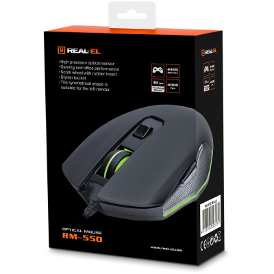 Миша REAL-EL RM-550 Black (EL123200027)