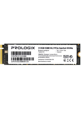 Накопичувач SSD  512GB Prologix S380 M.2 2280 PCIe 3.0 x4 NVMe TLC (PRO512GS380)_акція