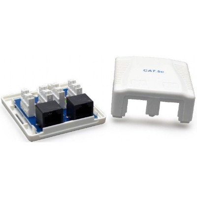 Розетка Cablexpert (NCAC-2U5E-01) 2хRJ-45, Cat5Е, зовнішня, біла Розетка Cablexpert (NCAC-2U5E-01) 2хRJ-45, Cat5Е, зовнішня, біла