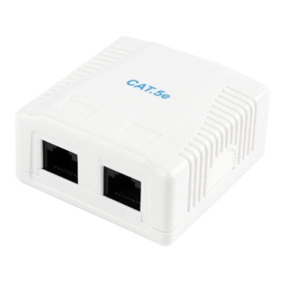 Розетка Cablexpert (NCAC-2U5E-01) 2хRJ-45, Cat5Е, зовнішня, біла Розетка Cablexpert (NCAC-2U5E-01) 2хRJ-45, Cat5Е, зовнішня, біла