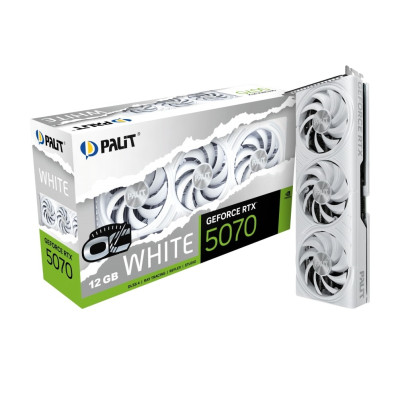 Відеокарта GF RTX 5070 12GB GDDR7 White OC Palit (NE75070U19K9-GB2050W)