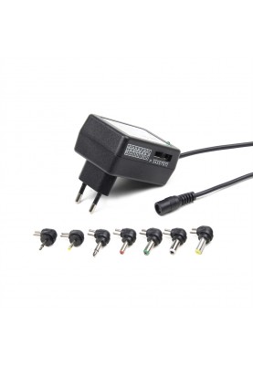 Мережевий зарядний пристрій EnerGenie (1USBx1A) Black (EG-MC-008) + універсальний кабель