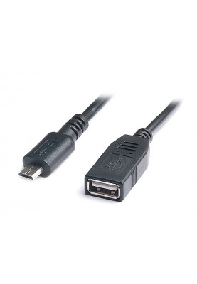 Кабель REAL-EL USB - micro USB V 2.0 (F/M), 0.1 м, чорний (EL123500014)