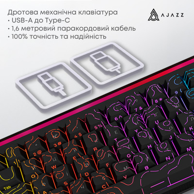 Клавіатура Ajazz NK68 Red Switch Black USB-C (NK68-R-S-B) Клавіатура Ajazz NK68 Red Switch Black USB-C (NK68-R-S-B)