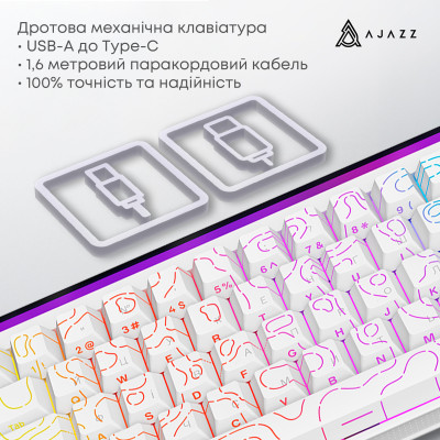 Клавіатура Ajazz NK68 Red Switch White USB-C (NK68-R-S-W) Клавіатура Ajazz NK68 Red Switch White USB-C (NK68-R-S-W)