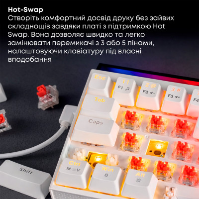 Клавіатура Ajazz NK68 Red Switch White USB-C (NK68-R-W) Клавіатура Ajazz NK68 Red Switch White USB-C (NK68-R-W)