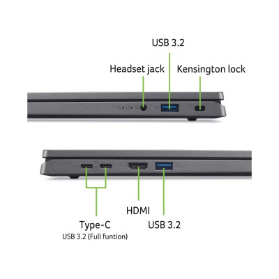 Ноутбук Acer Aspire Go 17 AG17-31P-309C (NX.J8ZEU.007) Steel Gray