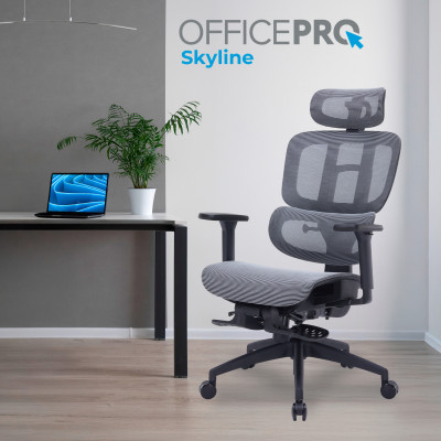 Крісло офісне Officepro Skyline Footrest Black/Dark Gray (OC750-B-DG-DG) Крісло офісне Officepro Skyline Footrest Black/Dark Gray (OC750-B-DG-DG)