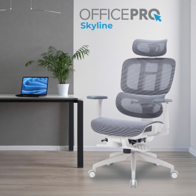 Крісло офісне Officepro Skyline Footrest White/Dark Gray (OC750-W-DG-DG) Крісло офісне Officepro Skyline Footrest White/Dark Gray (OC750-W-DG-DG)