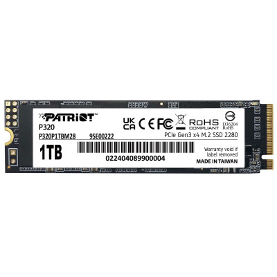Накопичувач SSD 1TB Patriot P320 M.2 2280 PCIe 3.0 x4 NVMe TLC (P320P1TBM28) Накопичувач SSD 1TB Patriot P320 M.2 2280 PCIe 3.0 x4 NVMe TLC (P320P1TBM28)