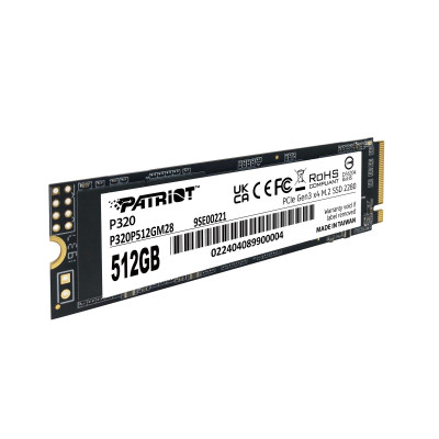 Накопичувач SSD 512GB Patriot P320 M.2 2280 PCIe 3.0 x4 NVMe 3D NAND (P320P512GM28) Накопичувач SSD 512GB Patriot P320 M.2 2280 PCIe 3.0 x4 NVMe 3D NAND (P320P512GM28)