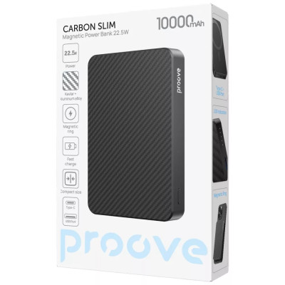 Універсальна мобільна батарея Proove Carbon Slim 22.5W 10000mAh Black (PBCS22110001) Універсальна мобільна батарея Proove Carbon Slim 22.5W 10000mAh Black (PBCS22110001)