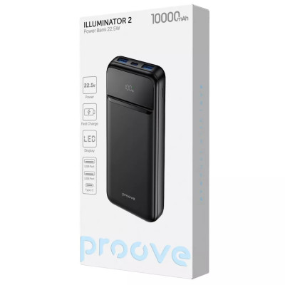 Універсальна мобільна батарея Proove Illuminator 2 22.5W 10000mAh Black (PBIP10212201) Універсальна мобільна батарея Proove Illuminator 2 22.5W 10000mAh Black (PBIP10212201)