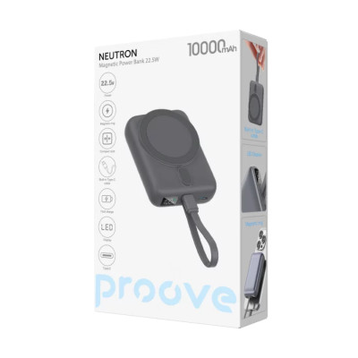 Універсальна мобільна батарея Proove Neutron 22.5W 10000mAh Gray (PBNE22022203) Універсальна мобільна батарея Proove Neutron 22.5W 10000mAh Gray (PBNE22022203)