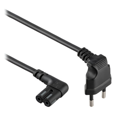 Кабель живлення Cablexpert (PC-184L) CEE7/16-C7, кутовий, 1 м, чорний