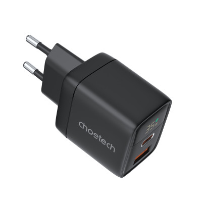 Мережевий зарядний пристрій Choetech (USB-C+USB-A) Black (PD6052-EU-BK)
