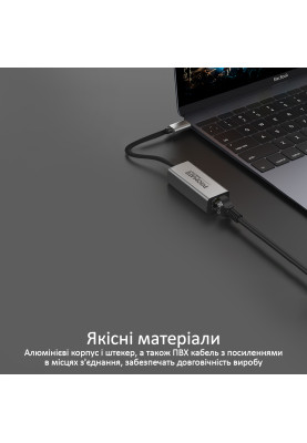 Мережевий адаптер Promate GigaLink-C Grey (gigalink-c.grey)