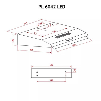 Витяжка Perfelli PL 6042 W LED
