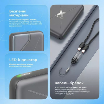 Універсальна мобільна батарея Proove X-Core 22.5W 10000mAh Sky Blue (PNXC22010008) Універсальна мобільна батарея Proove X-Core 22.5W 10000mAh Sky Blue (PNXC22010008)