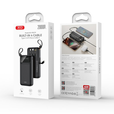 Універсальна мобільна батарея XO PR279 20000mAh 10W Black