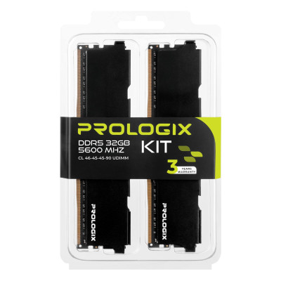Модуль пам`ятi DDR5 2x16GB/5600 Prologix Black (PRO32GB5600B5K)