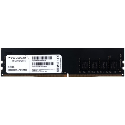 Модуль пам`ятi DDR4 8GB/2666 Prologix (PRO8GB2666D4) Модуль пам`ятi DDR4 8GB/2666 Prologix (PRO8GB2666D4)