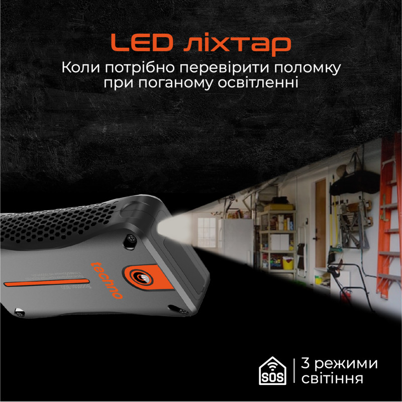 Пусковий пристрій для автомобілів Techno 10000mAh Black (booster-800)