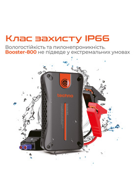 Пусковий пристрій для автомобілів Techno 10000mAh Black (booster-800)