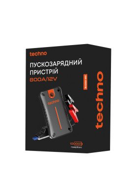 Пусковий пристрій для автомобілів Techno 10000mAh Black (booster-800)