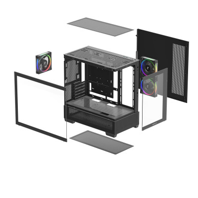 Корпус DeepCool CG380 3F Black (R-CG380-BKAGM3-G) без БЖ