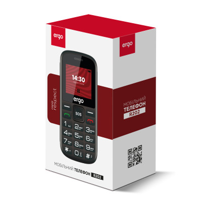 Мобiльний телефон Ergo R202 Dual Sim Black Мобiльний телефон Ergo R202 Dual Sim Black