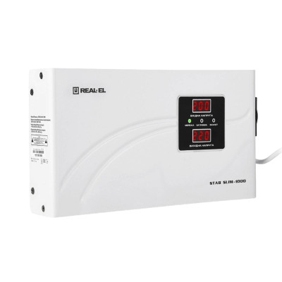 Стабілізатор REAL-EL Stab Slim-1000 White Стабілізатор REAL-EL Stab Slim-1000 White