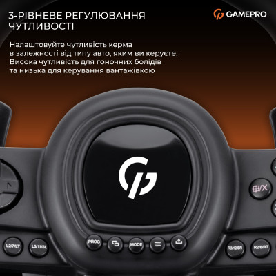 Кермо GamePro RW038PM з педалями та коробкою передач