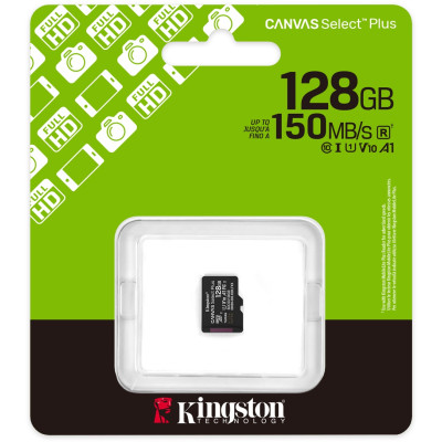 Карта пам`яті MicroSDXC 128GB UHS-I Class 10 Kingston Canvas Select Plus R150MB/s (SDCS3/128GBSP) Карта пам`яті MicroSDXC 128GB UHS-I Class 10 Kingston Canvas Select Plus R150MB/s (SDCS3/128GBSP)