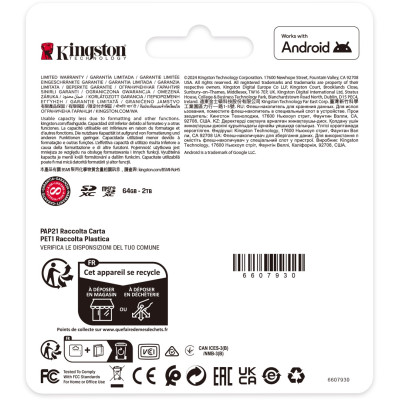 Карта пам`яті MicroSDXC 128GB UHS-I Class 10 Kingston Canvas Select Plus R150MB/s (SDCS3/128GBSP) Карта пам`яті MicroSDXC 128GB UHS-I Class 10 Kingston Canvas Select Plus R150MB/s (SDCS3/128GBSP)