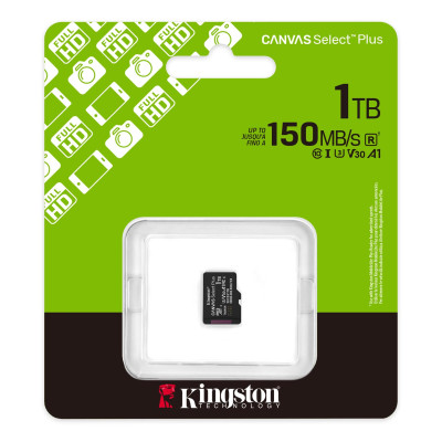 Карта пам`яті MicroSDXC 1TB UHS-I Class 10 Kingston Canvas Select Plus R150MB/s (SDCS3/1TBSP)
